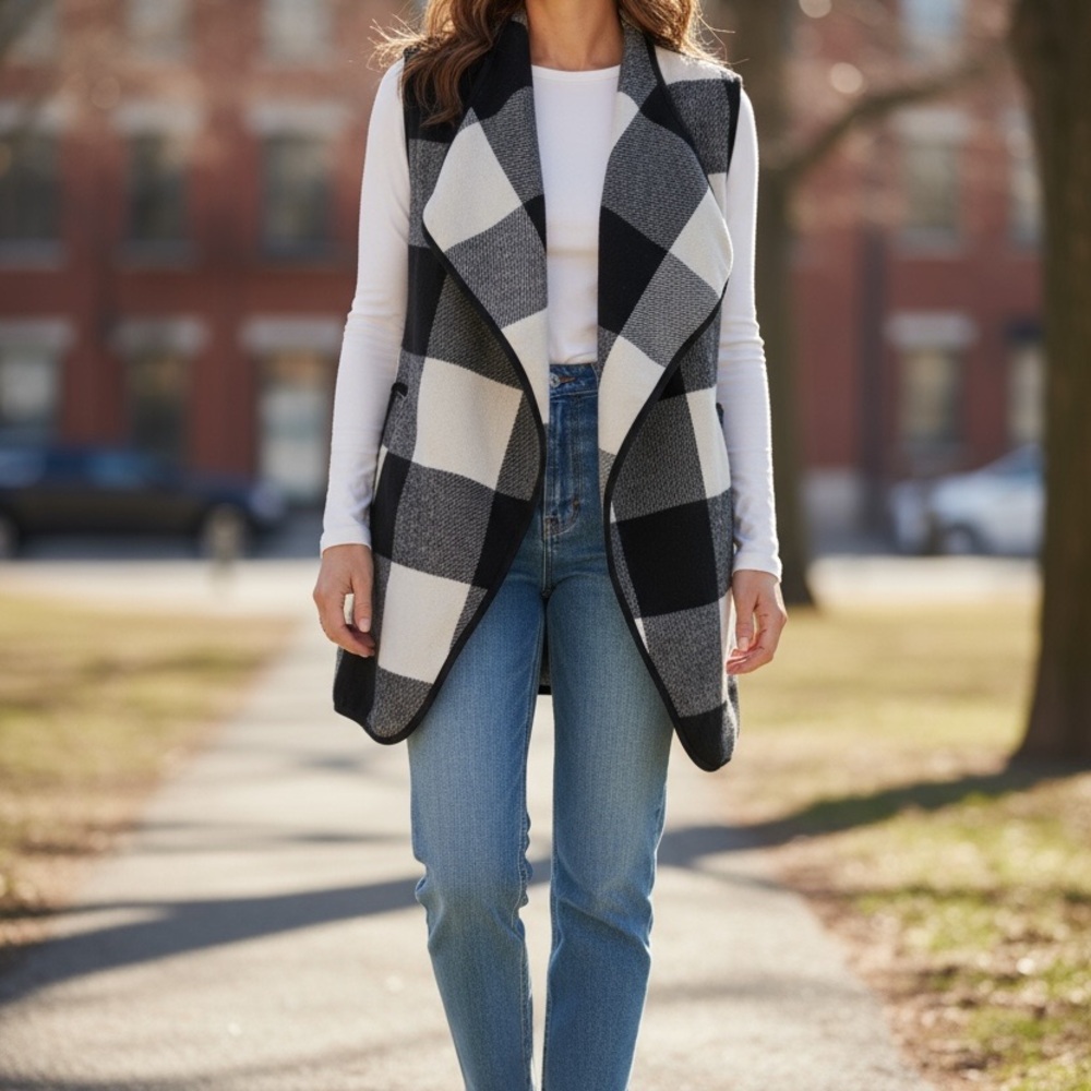 Yacun Women’s Black and White Vest XL